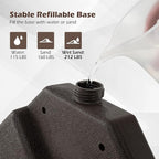 Tangkula Umbrella Base Set of 4, Cantilever Offset Umbrella Stand with HDPE Frame, Water & Sand Filled Refillable Base, Easy-Fill Spouts for Patio, Poolside (Brown)