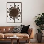 SIGNLEADER Metal Wall Art Decor Shining Sun Landscape Minimalist Modern Abstract Wall Sculpture Hangings Home Decoration for Living Room, Bedroom, Bathroom, Kitchen, Outdoor - 30" Bronze