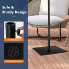 HAPPYGRILL 25" Patio Umbrella Base, 42 LBS Heavy Duty Umbrella Stand, Square Umbrella Base with Non-slip Pads, Tightening Knob & 2 Adapters