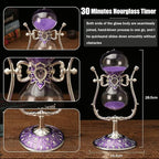 Sanduhr 30 Minuten,Hour Glass,360° flip Metal Vintage Hourglass,Hourglass Decor,for Home Decoration Office Desk Wedding Party Decor Kitchen Timer (Purple Sand)