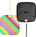 2PCS Shoe Charm Organizer - Hanging Silicone Shoe Charm Holder with 194 Holes, Portable Display Net for Shoe Charms (Black & Colorful)