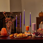 New Burning Formula Unscented Dripless 10-Inch Taper Candles Set of 12 - Purple, for Wedding, Dinner - Smokeless, Long Burning - Hand Poured, Colored Tall Candlesticks - Púrpura