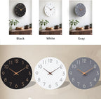 Mosewa Large Wall Clock 16 Inch Gray Modern Silent Non Ticking Battery Operated Decorative for Bedroom Bathroom Living Room Kitchen Home Office Hotel