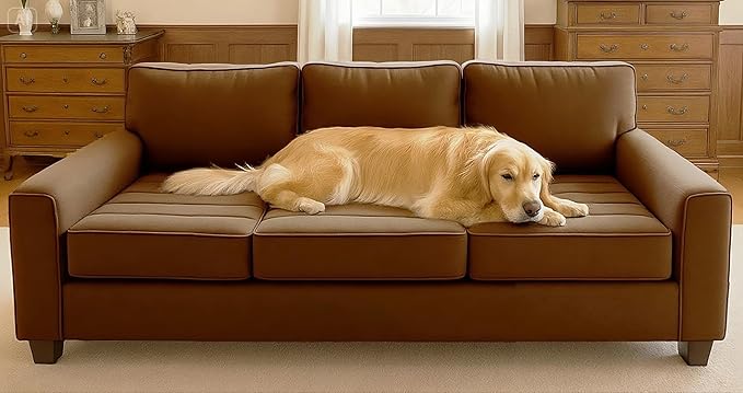 Codi Thick Replacement Couch Cushions 2 Sets, Upholstery Foam with Washable Covers for Sofa Cushion Chair Meditation - 24 × 24 × 5 Inch, High Density Foam, Coffee