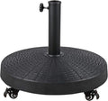 COBANA Patio Umbrella Base, Heavy-Duty Stand Resin Weights with Wheels for Outdoor Market Umbrella, 52lbs, Black