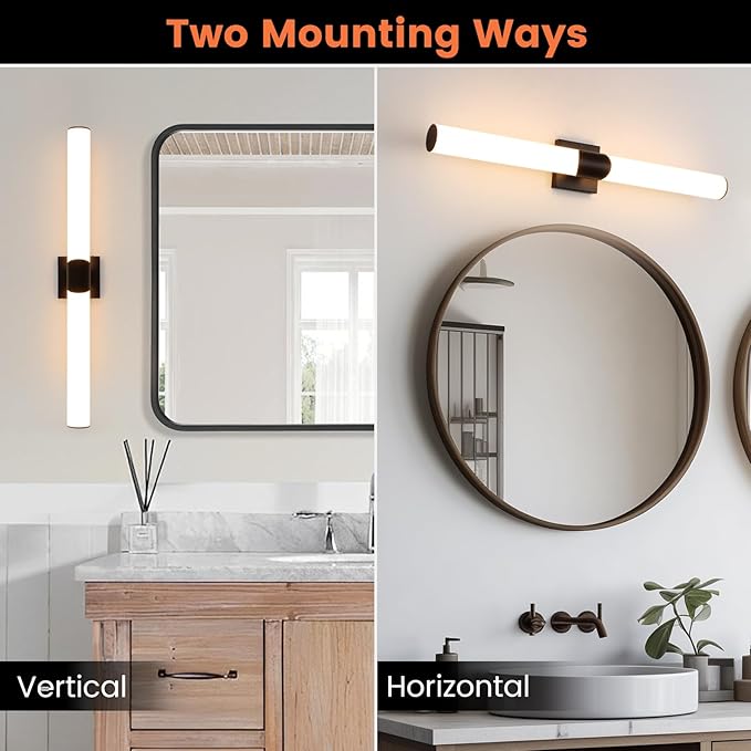 Modern Wall Sconce 30.4 Inch Black Bathroom Sconces Led Wall Lights with Acrylic Shade Hardwired Long Vanity Lighting Fixtures Over Mirror for Bedroom Living Room Hallway