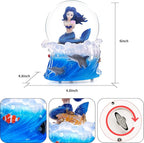 Mermaid Snow Globe Music Box with Light, Ocean Theme Birthday Gift for Girls Daughter Girlfriend Wife Women Anniversary Christmas Birthday Gift Musical Box Play You are My Sunshine