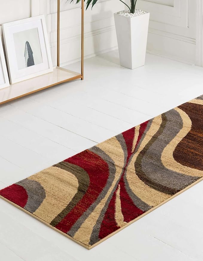 Unique Loom Barista Collection Area Rug - Ngada (2' 2" x 3' 11" Runner, Beige/Red)