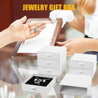 Cardboard Jewelry Boxes, 20 Pack 3.5×3.5x1Inch Jewelry Gift Boxes, Bulk Cotton Filled Small Jewelry Boxes with Lids for Necklace Ring Earring Display Box-White