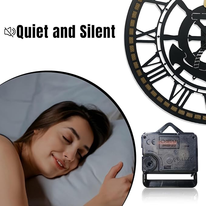 24 Inch Wall Clock, Anchor Wall Clock, Silent Non Ticking, Battery Operated Large Decor Clocks for Living Room Decor, Kitchen, Office (Nautical Style)