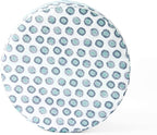 HomePop Upholstered Round Storage Ottoman|Homepop Home Décor|Upholstered Round Foot Rest Ottoman - Small Green Medallion Ikat Print