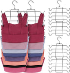 ZEDODIER 4 Pack Tank Top Hanger Space Saving, Bra Hangers for Closet Organizer, Hanging Bra Organizer Tank Tops Holder with 32 Hooks, Metal Closet Organizers and Storage Small Space Solutions, Black