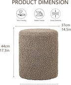 Get Set Style Modern Round Ottoman with Soft Padded Seat, Multifunctional Vanity Stool for Makeup, Upholstered Footrest Stool Ottoman Foot Stool for Living Room, Bedroom