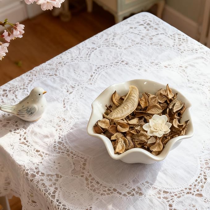 Spring Potpourri,Jasmine Scented Potpourri Bowl Filler, White Decorative Dried Flower, Bathroom Vase Decor(10.5 oz/2 Packs)