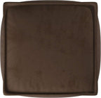 Howard Elliott Square Pouf Ottoman Foot Rest With Cover, Round Stuffed Filled Foot Stool, Fluffy Compact & Comfortable Soft Seating for Living Room & Bedroom, 20 x 20 x 18 Inch, Brown