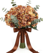 Kimura's Cabin 6Pcs Faux Hydrangea Flowers Vintage Artificial Silk Hydrangeas Flowers with Stems Fake Hydrangea Bouquets for Autumn Farmhouse Home Wedding Table Center Decoration（Autumn Yellow