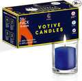 Candle Charisma Blue Unscented Votive Candles - 15 Hour Burn time - Set of 36 for Dinner, Wedding, Halloween and Holiday Decorations