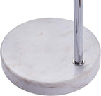 Teamson Home Arquer 68.1" Arc Floor Lamp for Living Rooms, Home Offices, Dining Rooms, Bedrooms with Faux White Marble Base and Nickel Bell Shade