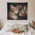 VUMIVI Cat Tapestry Adorable Animals Two Kittens Snuggling Together Vintage Print Realistic Design Tapestry Wall Hanging for Living Room Bedroom Dorm Classroom Aesthetic Decor W60xL50in