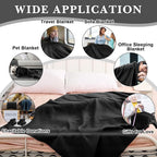 Newwiee 24 Pcs Fleece Throw Blankets Bulk 50'' x 60'' Oeko-tex Standard 100 Certified Spring Outdoor Wedding Guest Blankets Lightweight for Sleepover Donation Lap Pet Sofa Home (Black)