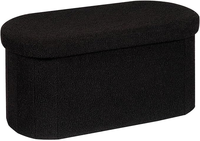 30 Inches Ottoman with Storage,Bedroom Bench with Storage, Ottoman Foot Rest for Living Room,30" L x 15" W x 15" H-Black