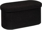 30 Inches Ottoman with Storage,Bedroom Bench with Storage, Ottoman Foot Rest for Living Room,30" L x 15" W x 15" H-Black