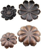 RLECS 4PCS Zinc Alloy Lotus Incense Holder 3.23 Inch Incense Ash Catcher Suitable for Living/Studies/Yoga/Tea Room