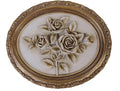 S-MANTIS Vintage Wall Sculpture,Antique Pediment,Hallway Wall Art,Hand Painted Flower Wall Decoration Accent Artworks for Indoor Kitchen Bedroom Living Room Office Outdoor Garden Patio (Bronze & White)