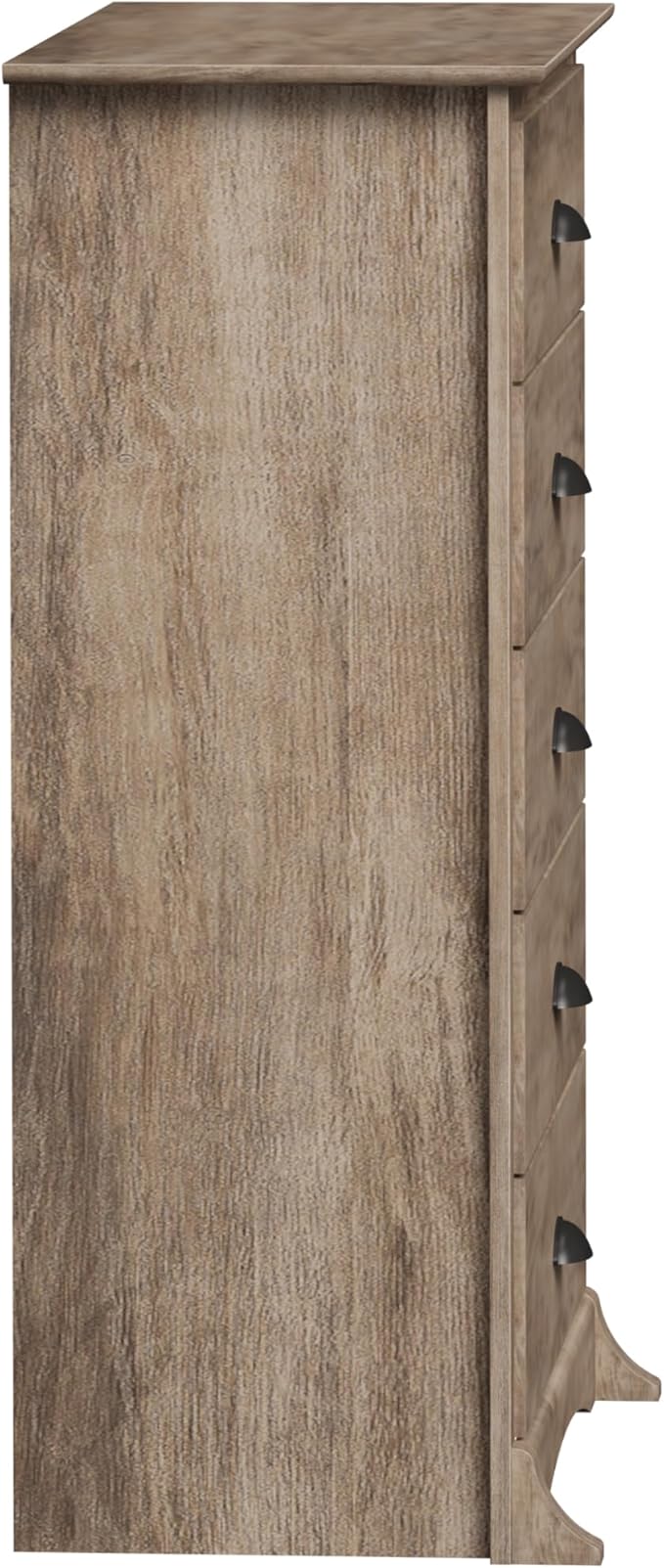 Prepac Sonoma Rustic 5-Drawer Tall Dresser for Bedroom, Farmhouse Dresser Chest of Drawers 17.75" D x 31.5" W x 44.75" H, Drifted Gray