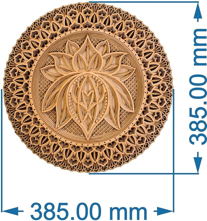 Multilayer Wooden Mandala Wall Art | Handcrafted 8-Layered Bohemian Hanging Decoration for Home, Bedroom, Living Room, Meditation & Spiritual Spaces | Classic Wooden Mandala Wall Hanging Decor