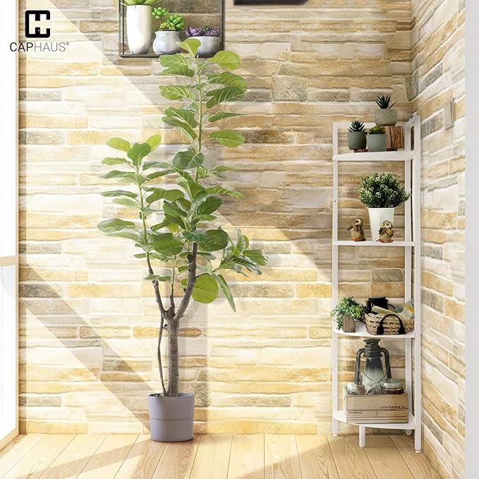 CAPHAUS 4 Tier Corner Shelf, 46.5-Inch Tall Corner Bookshelf, Metal Frame Display Rack, Round Corner Shelf Unit Rack, Small Corner Stand for Bathroom, Living Room, Home, Office, White