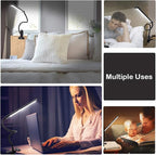Clamp on Lamp, Clip Light, Desk Lamps 3 Color Temperature Setting, 10 Brightness Levels, 2m USB Cord Power Supply and AC Adapter Included, Pack of 2 (Black)
