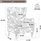 KEIKI Floral Accent Chair for Living Room - Sophisticated Vintage Charm with Classic Wood Legs, Elegant Upholstered Armchair