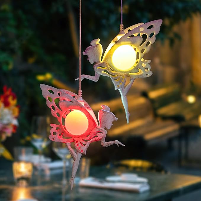 Tryme Solar Wind Chimes for Outside Changing Colors Fairy Wind Chime Lights Windchimes Outdoors Unique Decorative Mobile Gifts for Mother's Day Thanksgiving Christmas Birthday