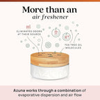 Azuna Air Freshener & Odor Eliminator for Strong Odor | 2 Room Kit Includes (2) Empty Luxe Glass Jar & 12oz Gel Refill with Tea Tree Essential Oil | Sandalwood Scent | Last 60-90 Days