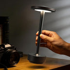 Cordless Table Lamp Rechargeable,6000mAh Battery Operated LED Desk Lamp 3 Color Stepless Touch Dimming,Waterproof Portable Memory Function Light for Bedroom,Outdoor,Patio,Dining,Restaurant Black