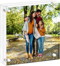 Acrylic Picture Frame 7x7, Clear Double Sided Frameless Photo Frame with Magnetic, Free Standing Desktop Acrylic Frame Display, Lucite Frame with Gift Box Package - 1 Pack