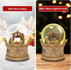 8.25 Inch Height Christmas Snow Globe with LED Light Musical Snowflakes Holiday Decoration, Nativity Scene Oversized Resin Snowglobes, Christmas Holiday Decor.