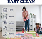 4x6ft Kids Doll House Play Rug,Non-Slip Faux Wool Carpet with Interactive English Words, Educational House Rooms Design for Playroom, Bedroom, Nursery Gift