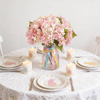 Kimura's Cabin 6pcs Fake Pink Flowers Artificial Silk Hydrangea Flowers Bouquets Faux Hydrangea Stems for Home Table Centerpieces Wedding Party Decoration(Pink, Pack of 6)