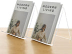 Acrylic Book Stand, Book Display Holder 8.5 x 11, Clear Acrylic Display Easel Transparent Display Stand Holder Tablet Holder for Album, CD, Magazine, Picture, Plate, Artworks, Phone, (2-PACK)