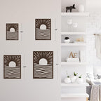 SIGNLEADER Metal Wall Art Decor Moons in Landscape Minimalist Modern Abstract Wall Sculpture Hangings Home Decoration for Living Room, Bedroom, Bathroom, Kitchen, Outdoor - 30" Bronze