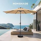 HOMSHADE 80lbs Patio Umbrella Stand, H12 Heavy Duty Base for Outdoor Market Umbrella, Fillable Weights with High-Density HDPE Material for Outside Patio(Black,Round)