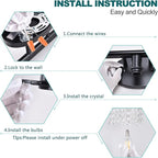 Black Vanity Light 4-Light Crystal Bathroom Light Fixtures,Modern Bahtroom Lights Over Mirror,Vanity Lights for Bathroom
