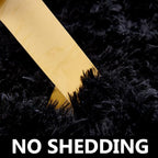 FJZFING Black Round Rug Ultra-Soft Plush Modern 4x4 Circle Area Rug for Kid's Bedroom, Fluffy Shag Circular Rug for Nursery Room, Non-Slip Home Decor Cute Black Carpet for Teen's Room