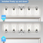 Modern Brushed Nickel 5 Light Bathroom Vanity Light, 31 inch Bathroom Lights Fixtures, Vanity Lights for Mirror Kitchen Living Room Hallway Cabinet Porch