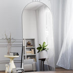 Koonmi 30"x71" Arched Full Length Mirror, Silver Large Floor Mirror with Aluminum Alloy Frame, Standing Hanging or Leaning Wall-Mounted Full Body Mirror for Living Room and Bedroom