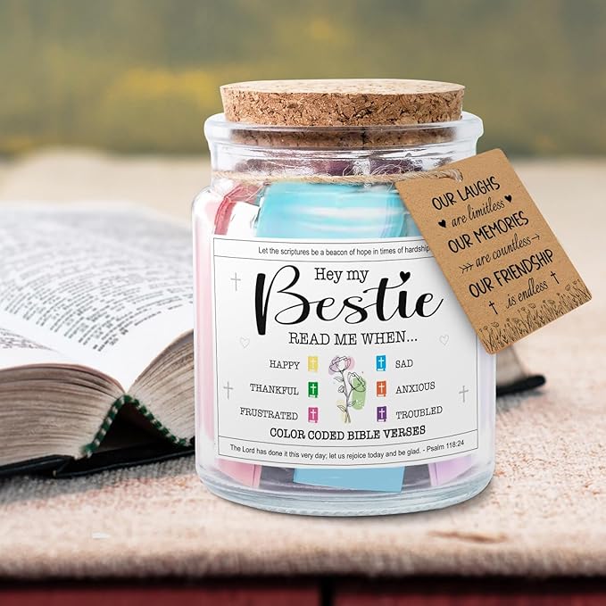 NewEleven Galentines Day Gifts For Best Friend Women - Birthday Presents, Bestie Gifts For Her, Him - Inspirational Gift, Christian Present From Friends - Bible Verse Jar