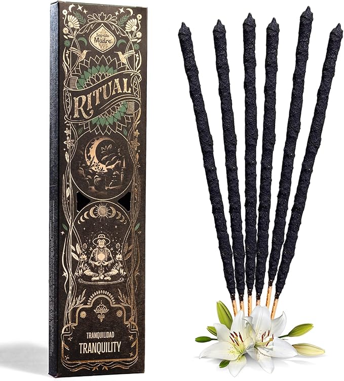 Ritual - Tranquility Incense Sticks, Creates a Serene Atmosphere, 6 Sticks, 9 Inches Each, Natural Incense with Aromatic Concentrated Oil, Charcoal, Natural Binder & Salt - 1 Hour Burn Time