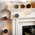DomeStar 24PCS Brown Decorative Balls for Bowl Centerpiece, 2 Inch Rattan Balls Bowl Fillers Decor - Wicker Twig Orbs Spheres, Wedding Home Vase Table Decor